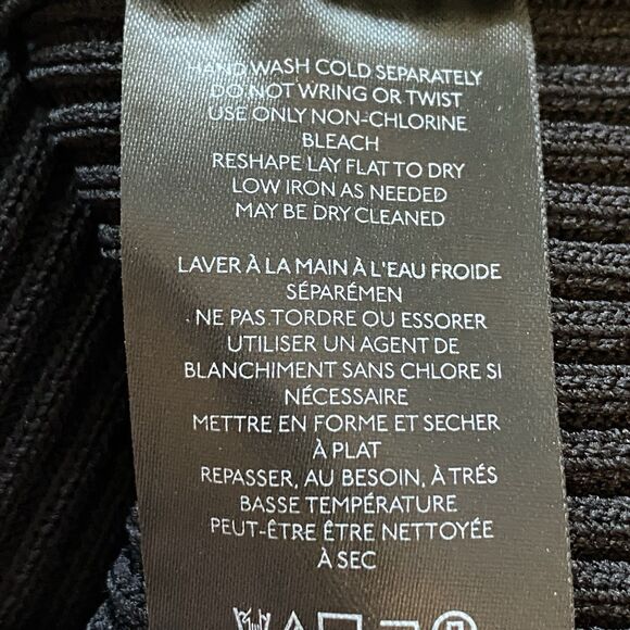 Anthropologie Black Rib Knit Maxi Skirt Side Slits Pull-On Stretch Size Large - Picture 4 of 10